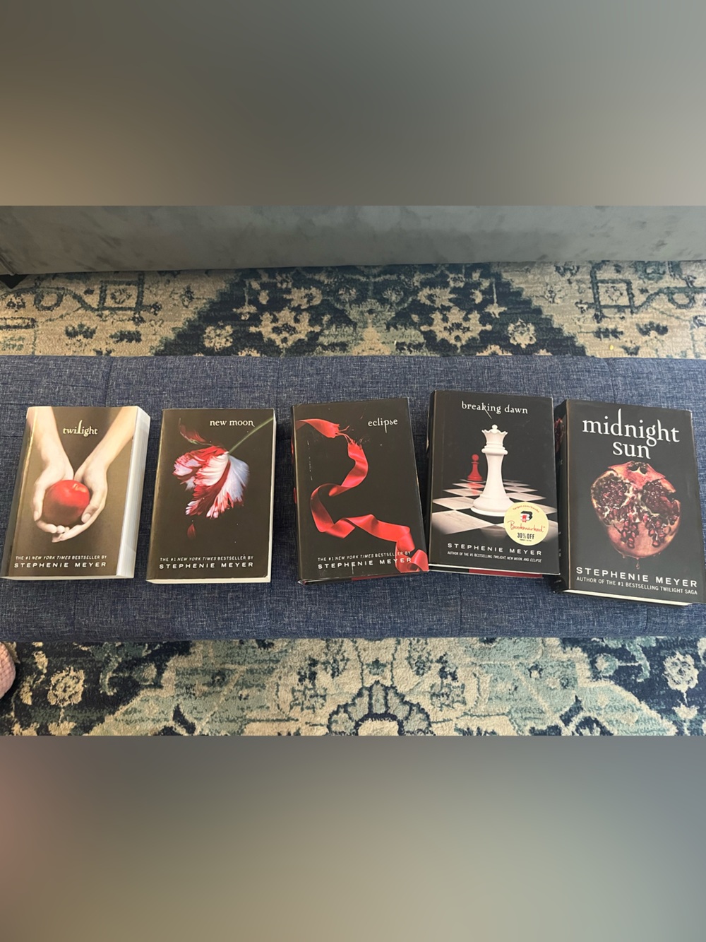 Twilight Saga Paperback Set by Stephenie Meyer - Black & Red Covers